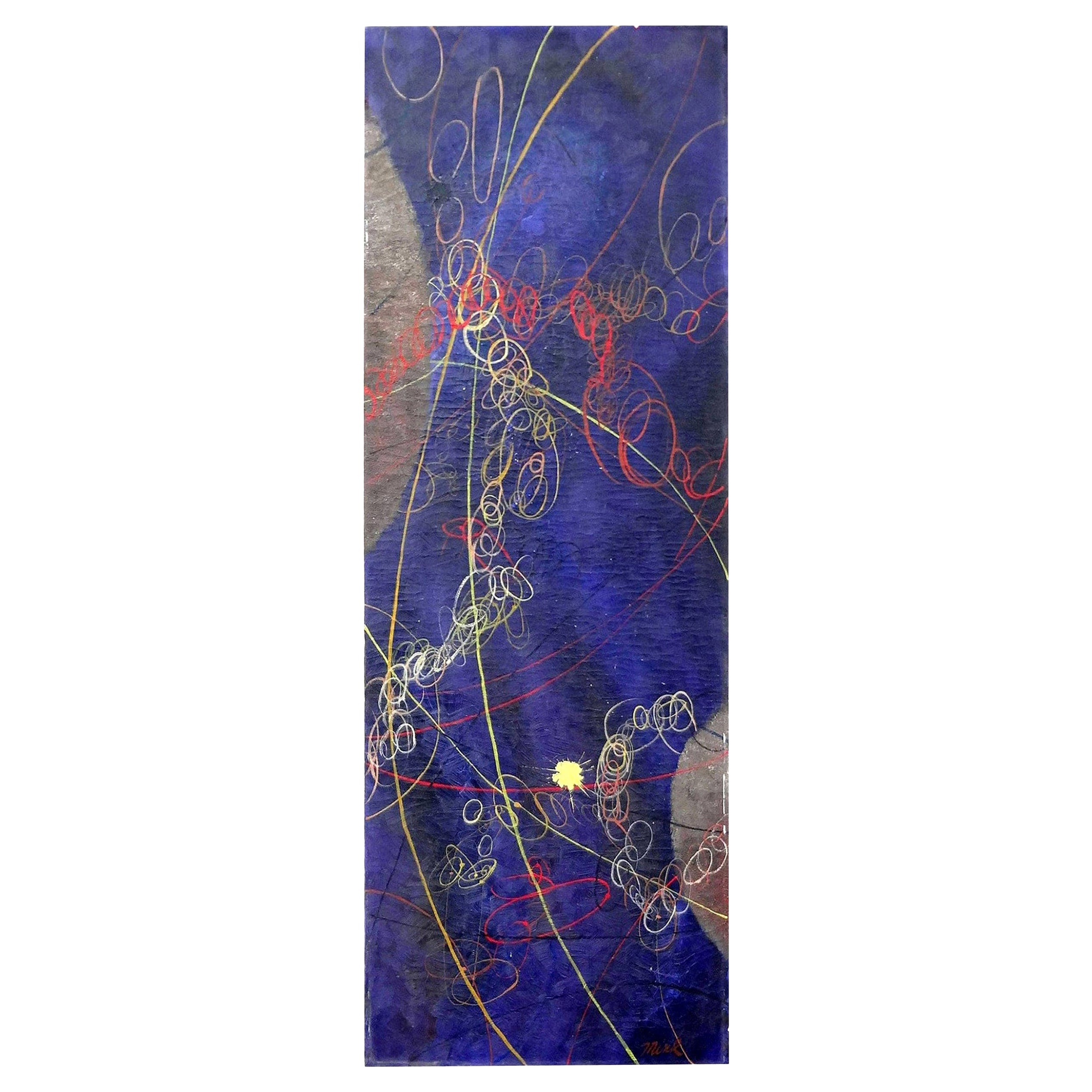 Óleo abstracto tejano de mediados de siglo sobre lienzo de Gary Minkert