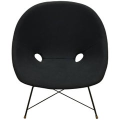 Black Italian Cosmos Lounge Chair by Augusto Bozzi for Saporiti