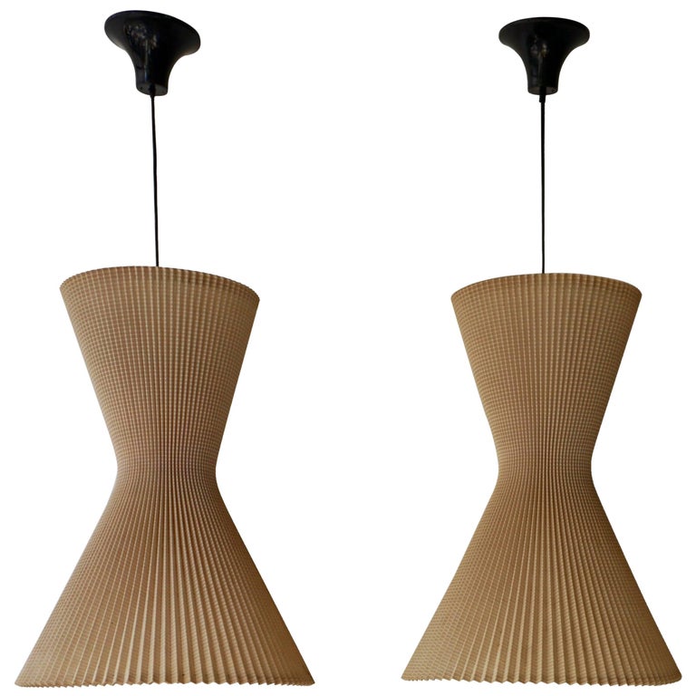 Midcentury Group of Five MultiColored Pendant Lights For Sale at 1stdibs