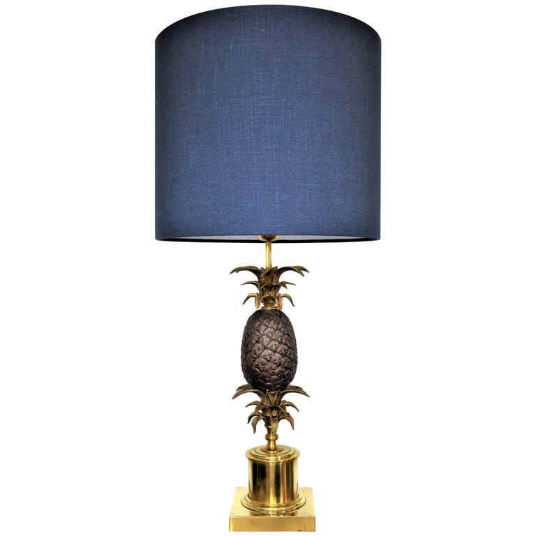Maison Charles Style Brass And Gold Pineapple Lamp For At 1stdibs Large Vintage Brass And Bronze Pineapple Lamp In The Style Of Maison Charles