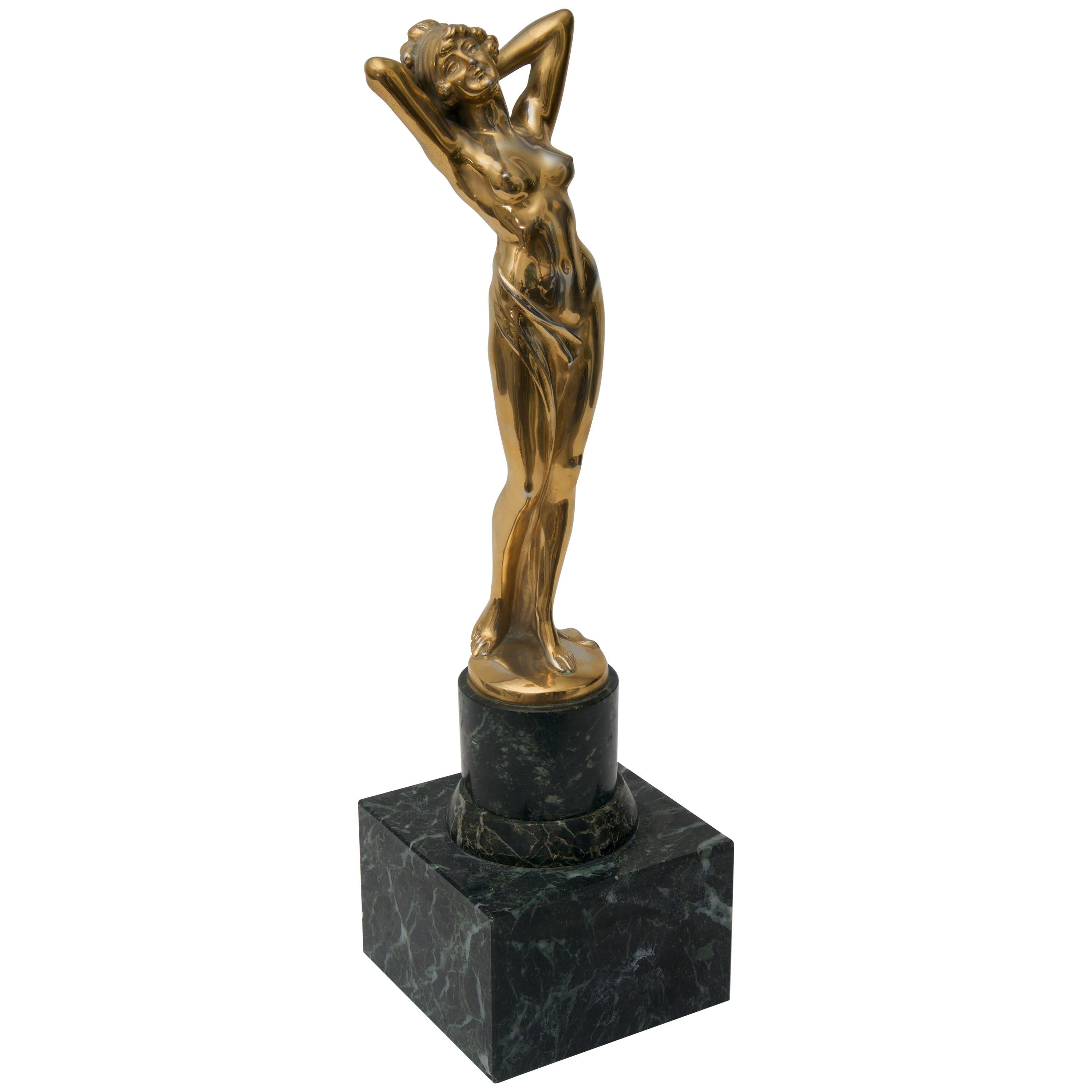 Art Nouveau Bronze Nude Female Sculpture