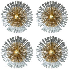 Austrian Sputnik Light Fixtures with 20 Lights, Set of Four