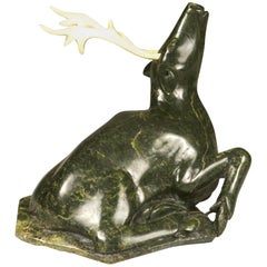 Inuit Sculpture of a Young Caribou by Kiugak 'Kiawak' Ashoona OC RCA, Cdn. Inuit