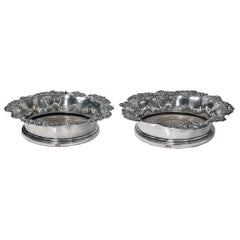 Pair of Antique Old Sheffield Coasters, England, circa 1835 Dixon