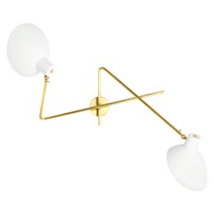 Vittoriano Viganò 'VV Cinquanta Twin' Wall Lamp in Brass and White for Astep