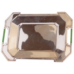 Sheets Rockford Modernist American Silver Plate and Catalin Tray, circa 1928