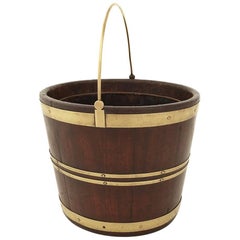 George III Mahogany and Brass Bound Oval Bucket