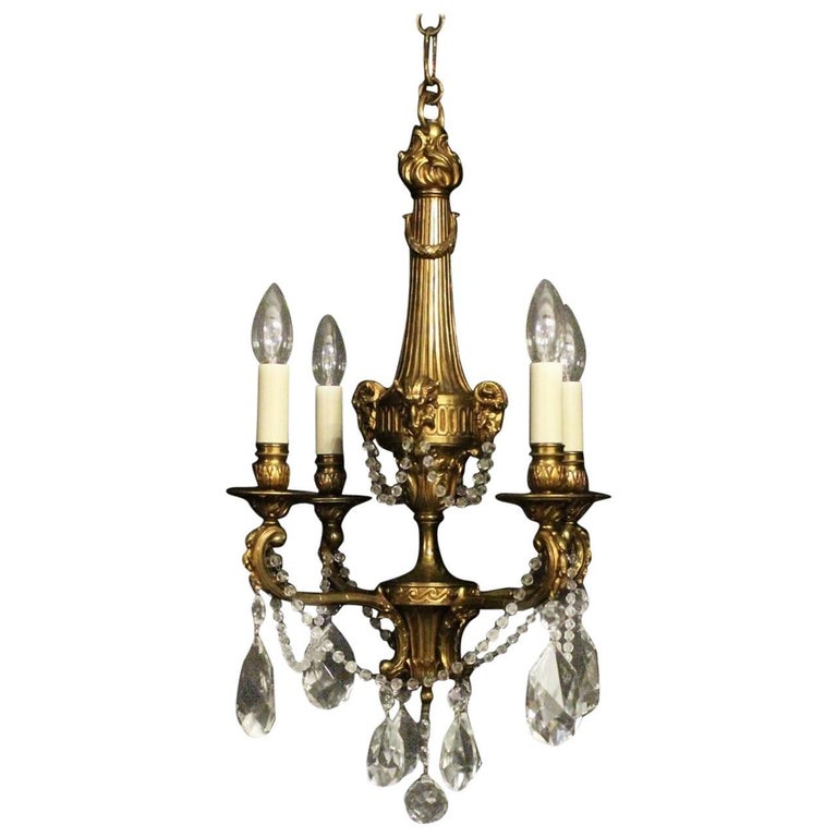 Antique Iron and Bronze Gold Gilded Horse Head Chandelier For Sale at