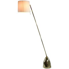 Equilibrium-IV Contemporary Tall Articulating Brass Floor Lamp, Flow Collection
