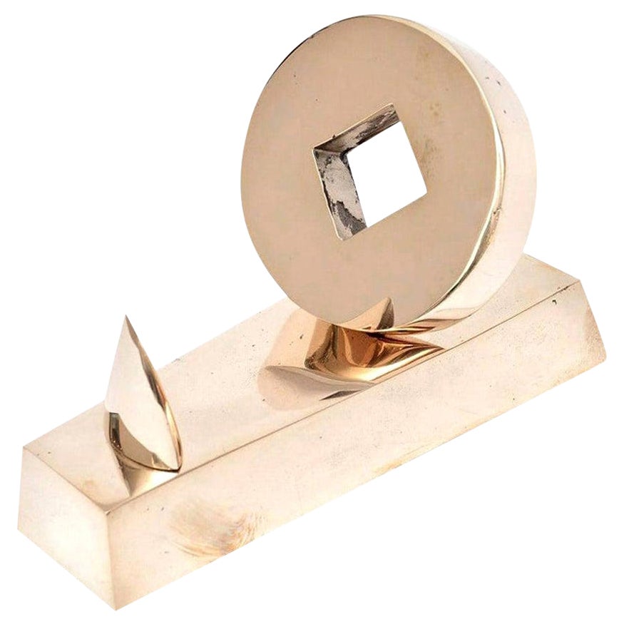 Escultura Fundida Abstracta Estilo Bronce Jean Arp Vintage