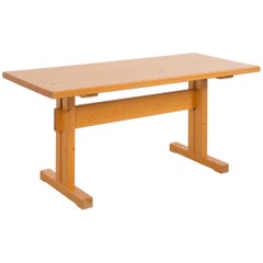 Les Arcs Pine Dining Table by Charlotte Perriand