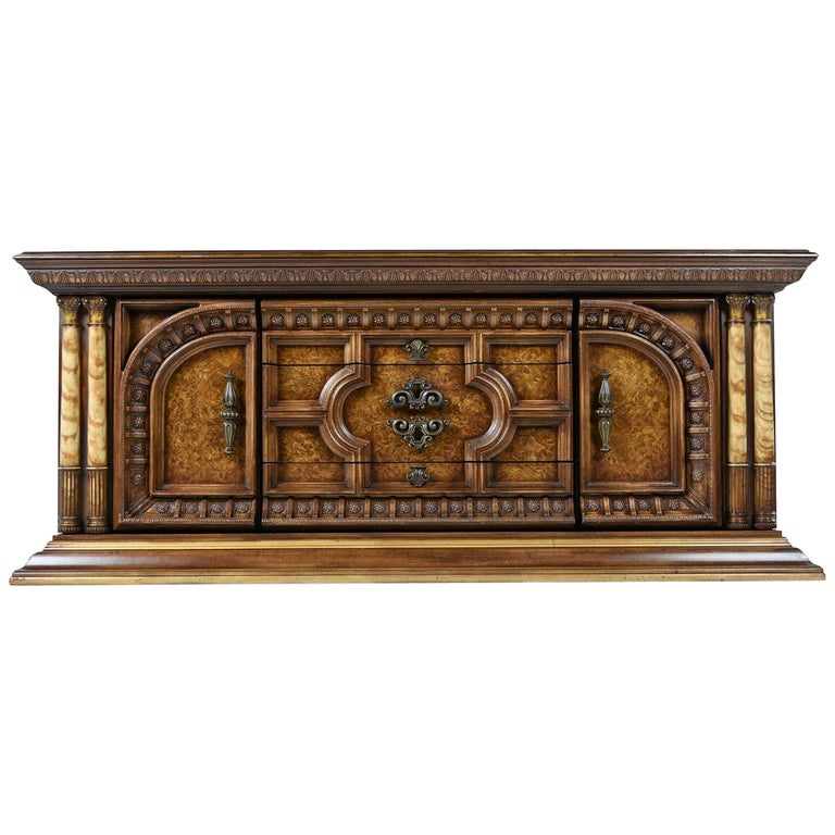 Hollywood Regency Credenza Dresser Faux Ebony Greek Revival Im