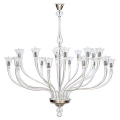 Lampadario di Murano moderno e su misura in edizione limitata trasparente