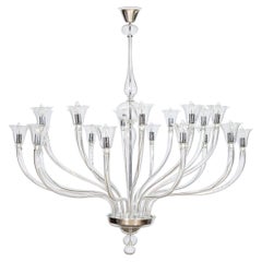 Handblown Murano glass chandelier in modern style Clear Color Contemporary Italy