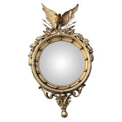 Large Ornate Federal Admiral Eagle Convex Mirror