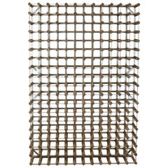 Vintage Wine Rack, 18 Case, 216 Bottle, Cellar Racking, Wooden, Galvanized Frame