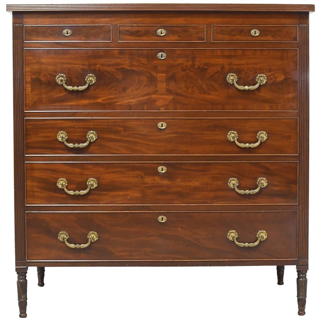 New York Chest of Drawers in Mahogany, circa 1900, Signed Ernest F. Hagen