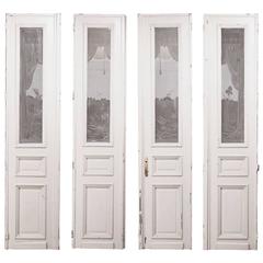 Set of Four Antique Doors with Etched Glass