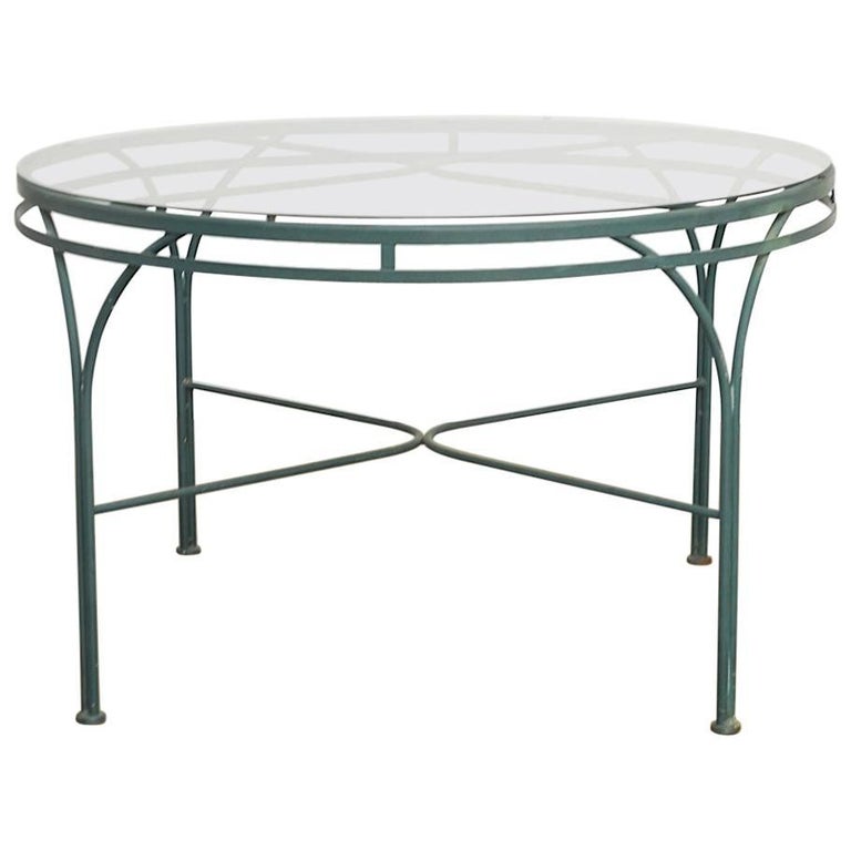 Midcentury Round Aluminium Garden Or Dining Table For At 1stdibs Midcentury Round Aluminium Garden Or Dining Table For
