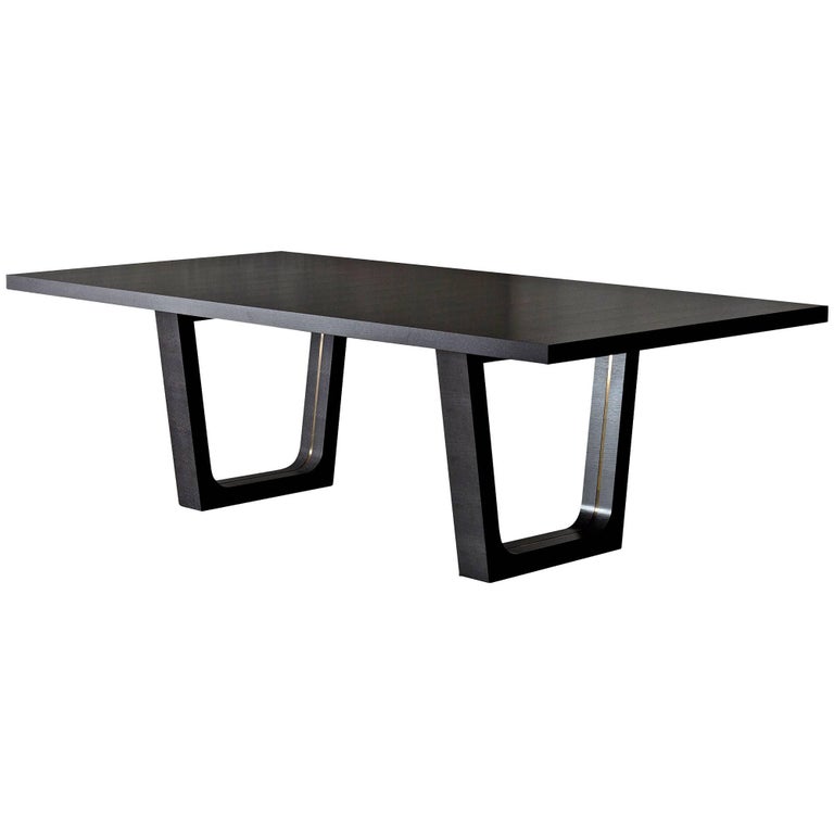 Modern Olympia Dining Table Matte Open Grain Dark Tinted Oak With Modern Olympia Dining Table Matte Open Grain Dark Tinted Oak With Brushed Brass For