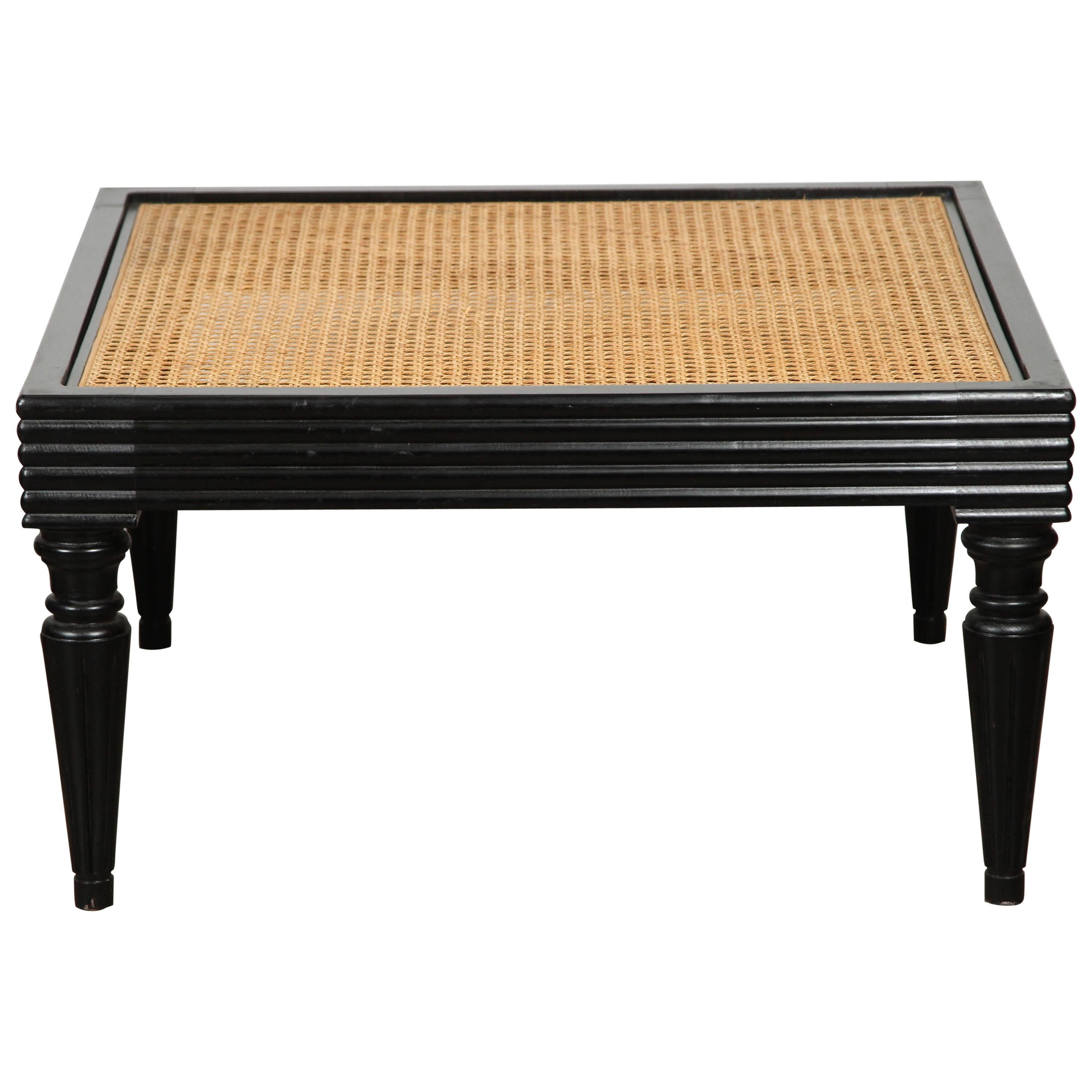 Anglo-Indian Ebonized Ottoman or Side Table