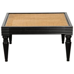 Anglo-Indian Ebonized Ottoman or Side Table