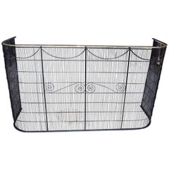 American Wrought Iron and Brass Rail Nursery Artistic Fire Place Fender C. 1810