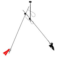 Vittoriano Viganò 'VV Suspension' Lamp in Black and Red