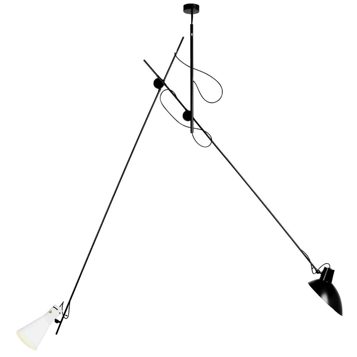 Vittoriano Viganò 'VV Cinquanta' suspension Lamp in Black and White