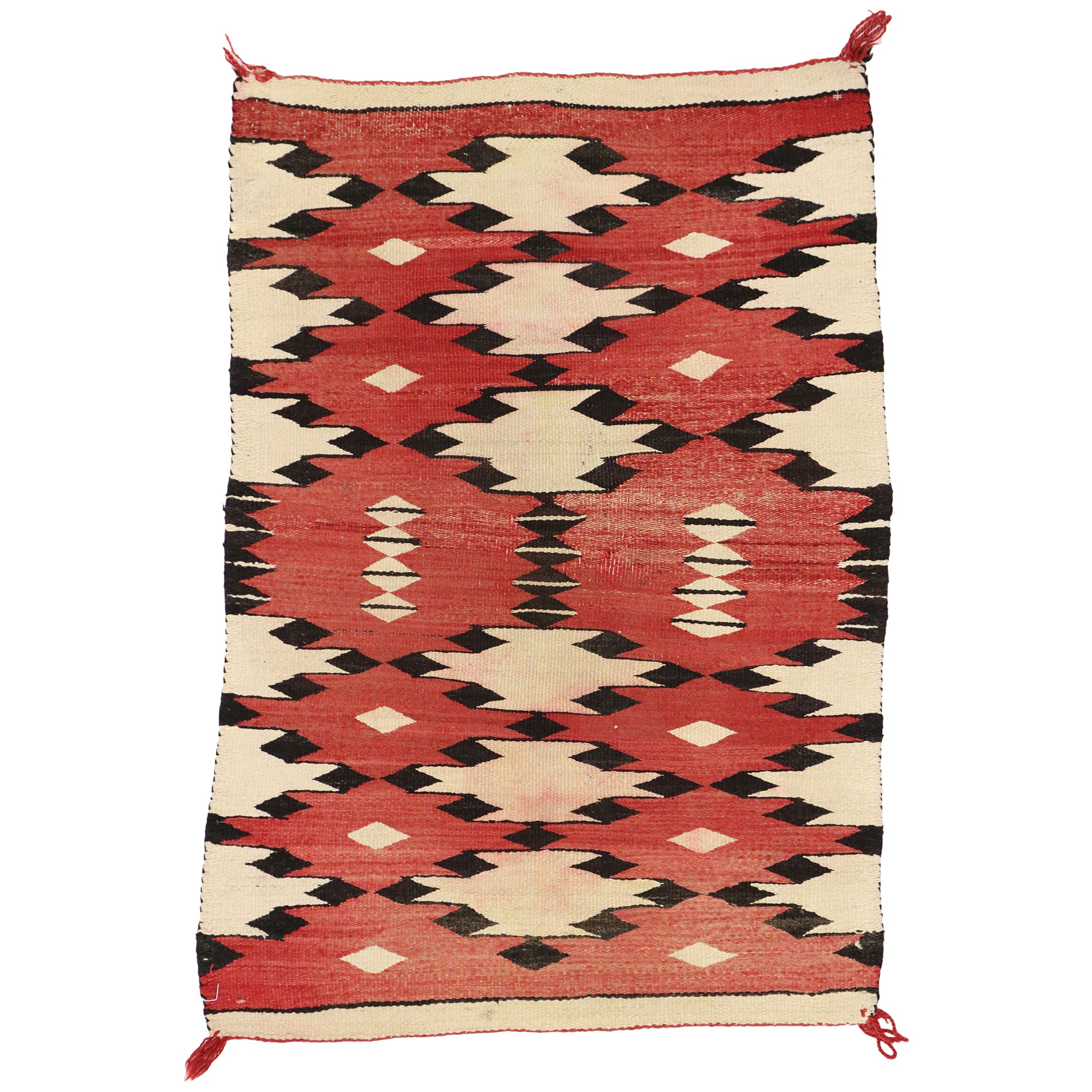 Vintage Mexican Throw Blanket Kilim Accent Rug with Navajo Two Grey