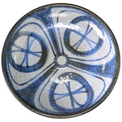 Danish Soholm Handmade Blue, Grey Centrepiece or Wall Decoration, 1960s
