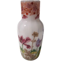 Art Nouveau Enameled Opal Legras Vase