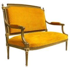 French Giltwood Sofa Settee Louis XVI Style 20th Century to Recover