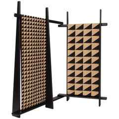 Depaysement Screen in Lacquered Ash and Woven Fabric by Vonnegut/Kraft for Weft