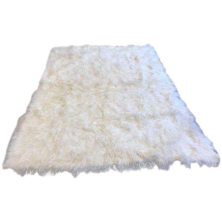 Natural White Mongolian Tibet Lamb Rug For At 1stdibs Natural White Mongolian Tibet Lamb Rug For