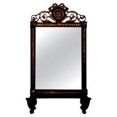 19th Century Italian Ebonized and Giltwood Mirror
