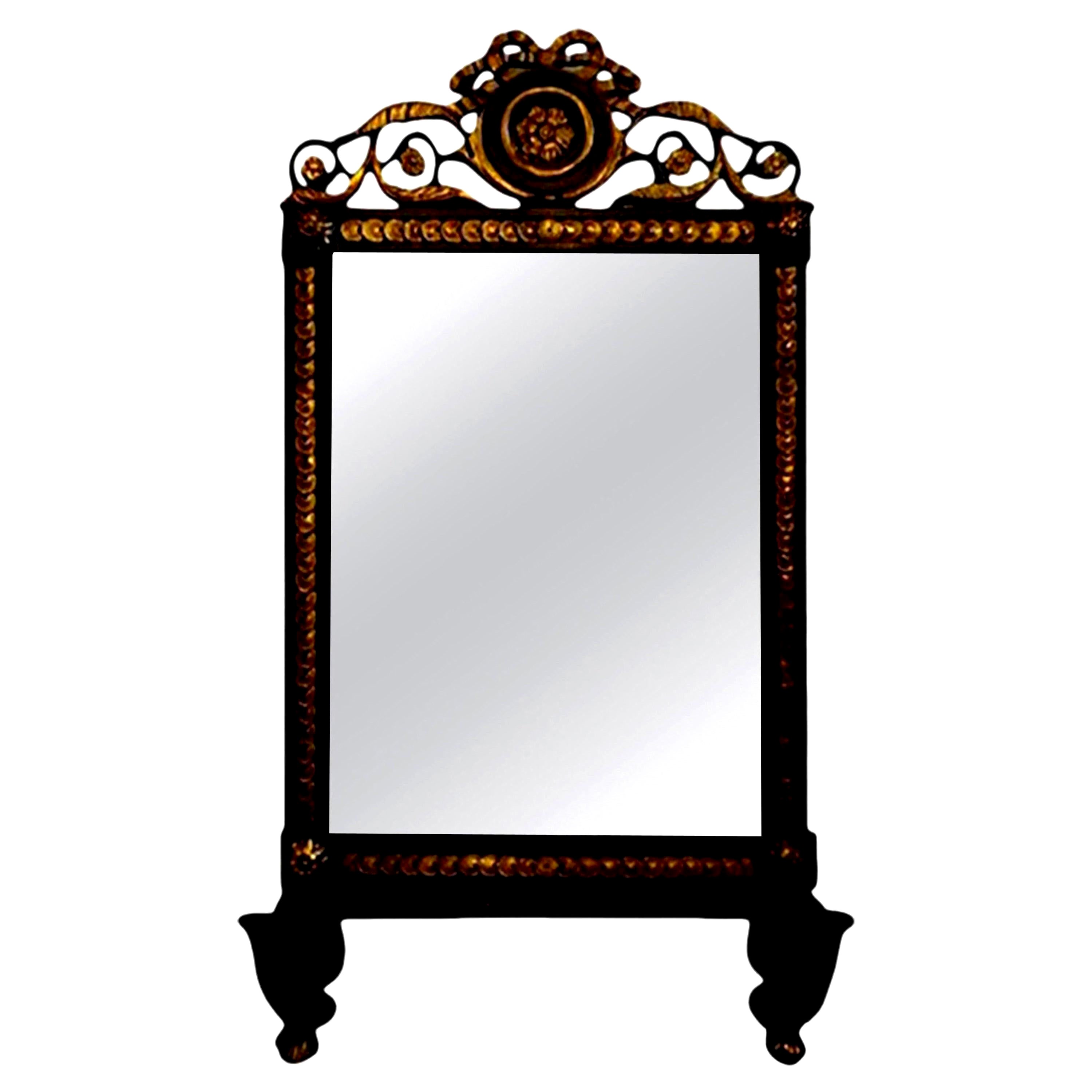 19th Century Italian Ebonized and Giltwood Mirror