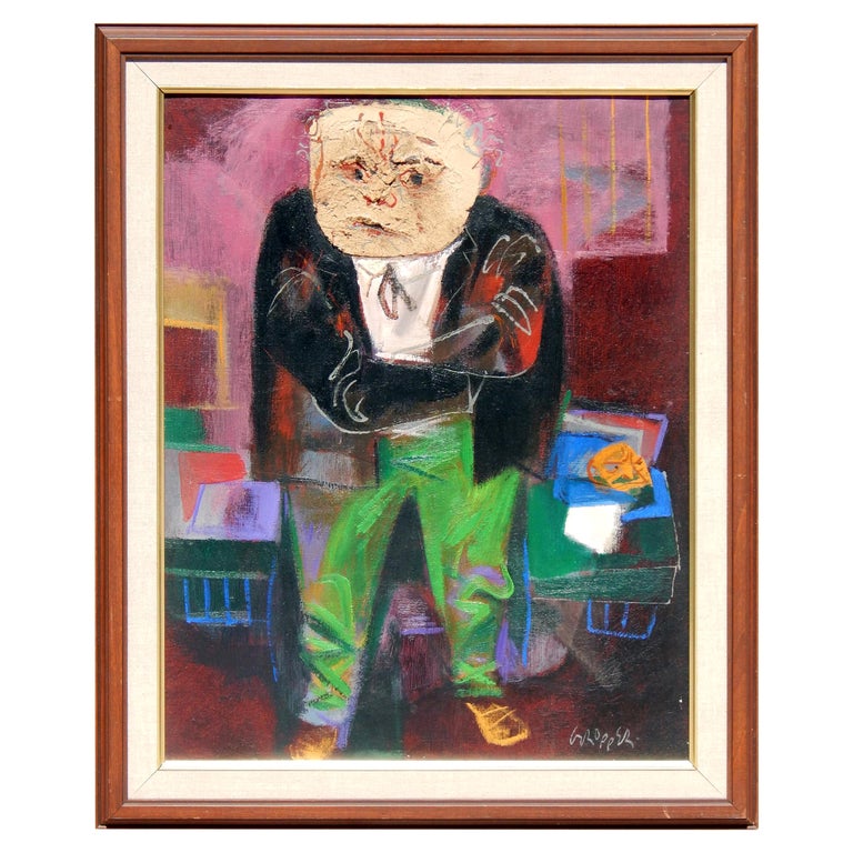 William Gropper Important New York Artist and Caricaturist Painting, "Mug-Wump" For Sale