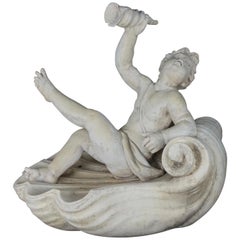 Cherub in Shell with Horn