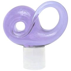 Mitte des Jahrhunderts Seguso:: Muranoglas-Skulptur:: lila:: violett und klare Farben