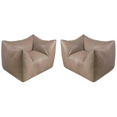 Mario Bellini Leather "Bambola" Lounge Chairs for B&B Italia, Italy, 1970s