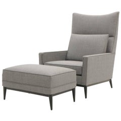 Paul McCobb Lounge Chair with Ottoman, Model 314, Expertly Restored, Large-Scale