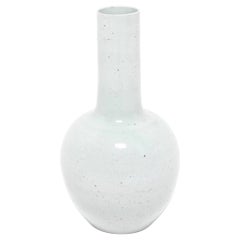 Tall Celadon White Celestial Ball Vase