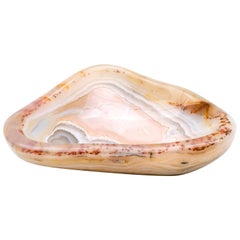 Agate Vide Poche Bowl, Rare and Large in Size, Hand-Carved in Madagascar