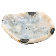 Agate Vide Poche Bowl, Rare and Large in Size, Hand-Carved in Madagascar