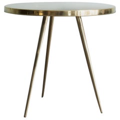'Ishtar' Modern Coffee Table in Brass with Conical Ends