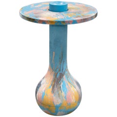 Venus Accent Console Table, Concrete Oracle Pattern Bulb Base and Disk Top