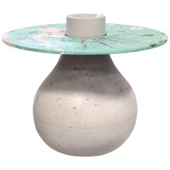 Venus Accent Console Table, Concrete Chaos Pattern Bulb Base and Disk Top