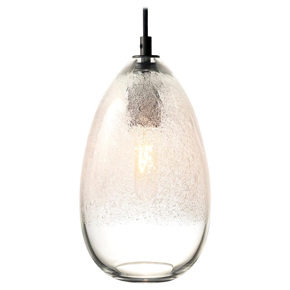Clear Cone Bubble Pendant Light, Hand Blown Glass - Made to Order