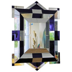 Tommi Parzinger Large Sculptural Cobalt Blue Mirror